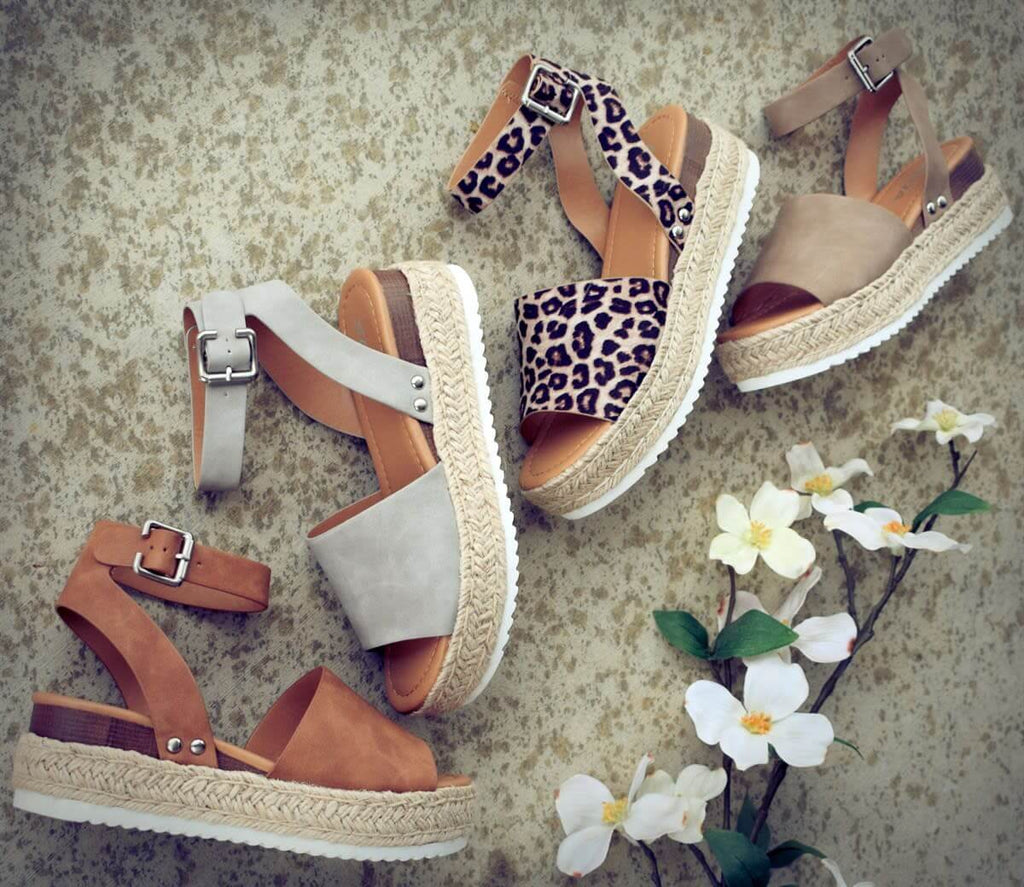 Open Toe Ankle Strap Wedges
