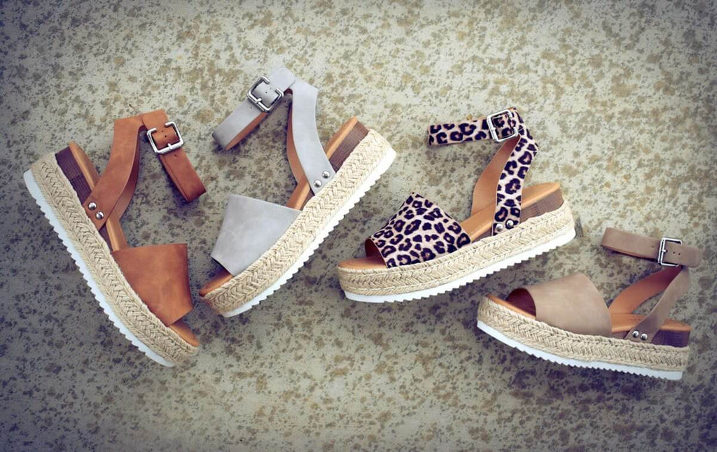 Open Toe Ankle Strap Wedges