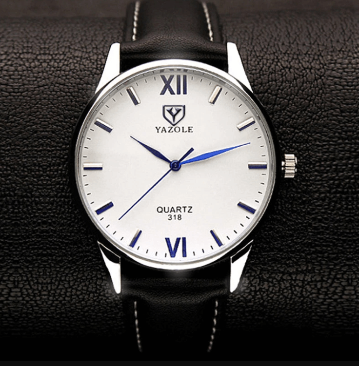 Men's Leather Bracelet Wristwatch