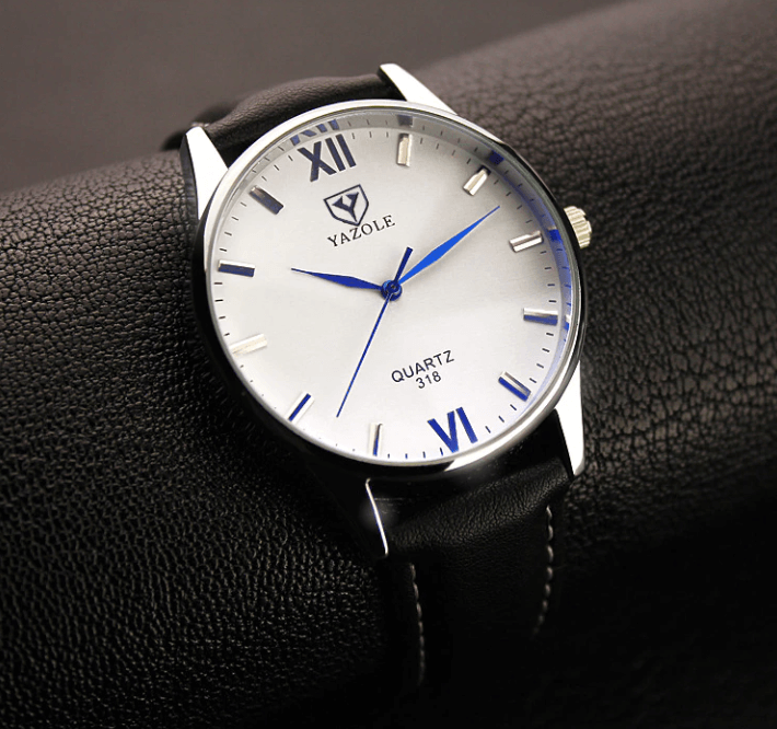 Men's Leather Bracelet Wristwatch