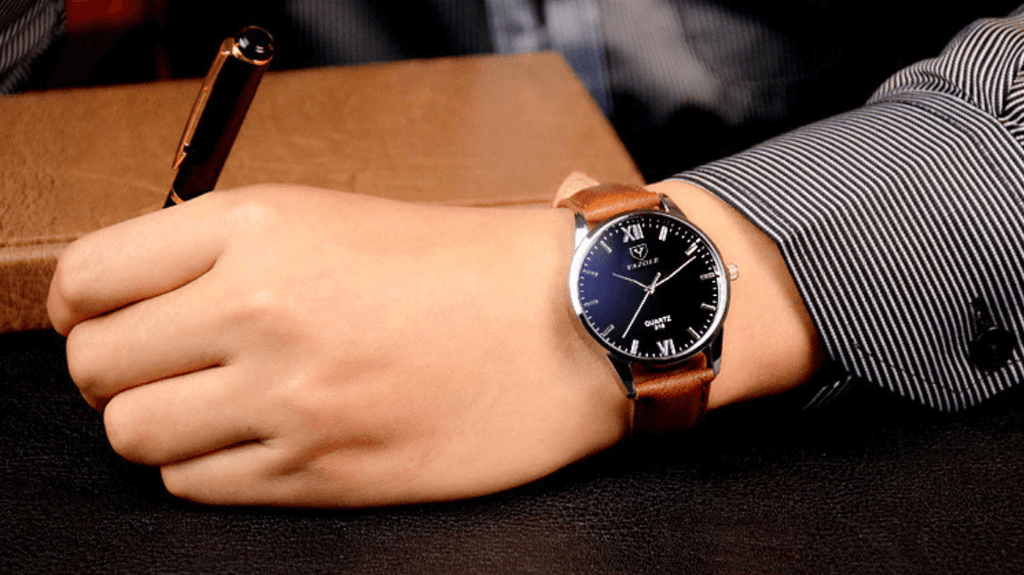 Men's Leather Bracelet Wristwatch